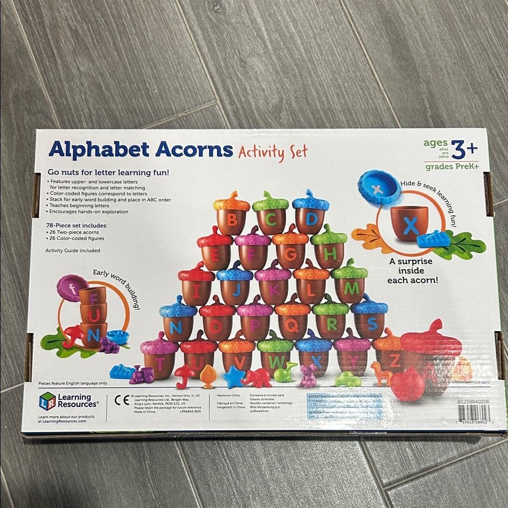 Brand new learning resources Alphabet Acorns Activity Set - Multicolor - Picture 2 of 2